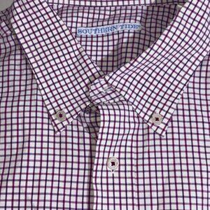 Southern Tide XXL Long Sleeve Button Down Burgundy Maroon Color Collared
